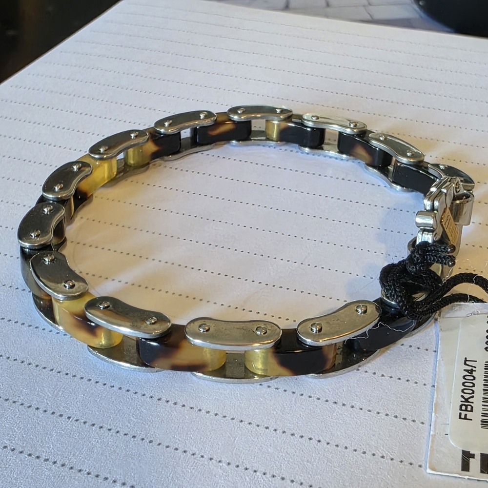 Fibo Men’s Stainless Steel Bike Chain Bracelet